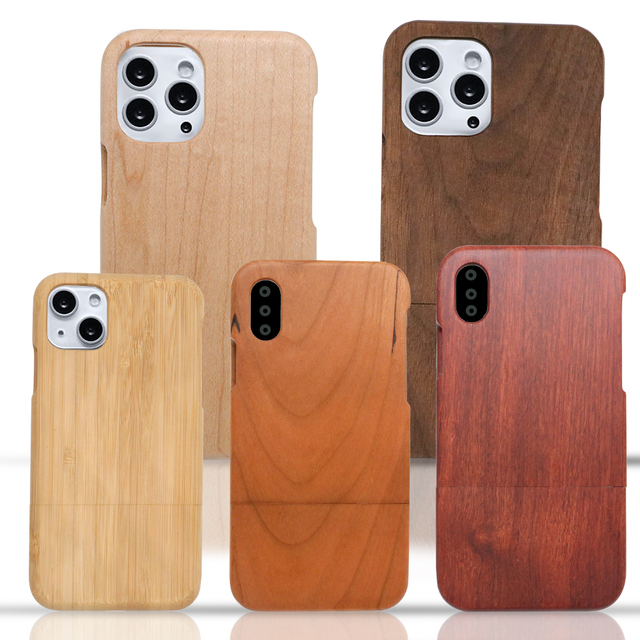 Eco Friendly Shockproof Wood Phone Case Walnut Compatible With iPhone 13, Real Wood Zero Waste Wood case for iPhone