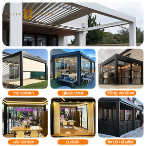 Telescópico motorizado retráctil ajustable techo terraza estructura <span class=keywords><strong>de</strong></span> aluminio cubierta <span class=keywords><strong>de</strong></span> Metal jardín balcón pérgola persianas <span class=keywords><strong>de</strong></span> vidrio - Product Image 3