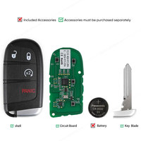 Llave Autel IKEYCL004AL IKEY CL004AL de 4 Botones para Chrysler, Usada con Máquina de Copia de Programación de Llaves de Auto Altra KM100 IM508 IM608S II
