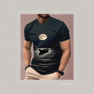 <b>Men's</b> Unisex Custom Digital Printed Jersey <b>T</b>-<b>Shirt</b> Pattern 100% <b>Polyester</b> 180 GSM Anti-Pilling Casual Short Sleeve Regular Fit - Product Image 3