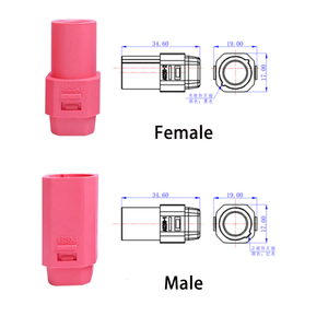 Высокотоковый адаптер Amass красно-черный AS250-M/AS250-F, разъем SH8.0-M/F с медным серебряным покрытием, 125А 600В, штекер/гнездо - Product Image 5