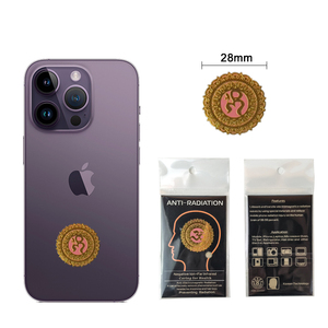 Autocollant de protection <span class=keywords><strong>quantique</strong></span> Ecamaz 24K Or Mandala pour téléphone portable, anti-rayonnement EMF pour appareils électroniques disponible - Product Image 5