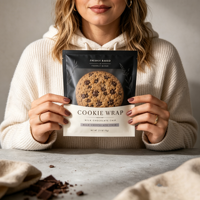 Sacs à biscuits personnalisés transparents, jetables, recyclables, à trois soudures latérales, en plastique de qualité alimentaire, avec ouverture facile