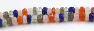 Cuentas de piedra natural multicolor de forma irregular, cuentas sueltas para hacer pulseras, rondelas de piedras preciosas facetadas de 7-8 mm - Product Image 1