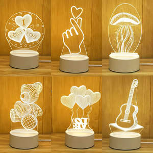 Veilleuse 3D Personnalisée avec Photo de Dessin Animé, Lampe de Table de Chevet USB Décorative à <span class=keywords><strong>Illusion</strong></span> 3D, Cadeau pour Enfants - Product Image 2