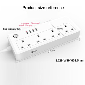 LEDEAST-Temporizador de control inalámbrico Tuya Smart Life, tira de alimentación 10A con enchufe de EE. UU. y puertos USB - Product Image 6