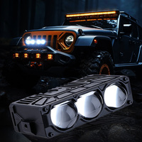 Éclairage auxiliaire extérieur pour voiture et moto, lumière auxiliaire 3000K 4300K 6500K, trois couleurs, 3 yeux, lumière LED pour calandre