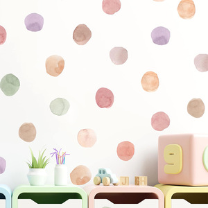 Peel and Stick Watercolor <strong>Childrens</strong> Room Decor Wall <strong>Sticker</strong> Dots - Product Image 3