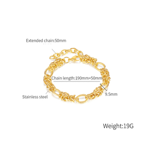 Nuovo gioiello di moda personalizzato hip hop 18K oro acciaio inossidabile bracciale donna - Product Image 6