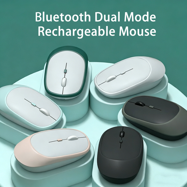 Rechargeable Bluetooth Mouse 1600DPI Office Mute Mouse for Computer Laptop Tablet PC Portable Wireless Mouse