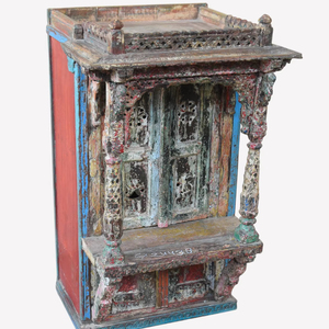 Antique Hand Carved Wooden Temple Traditional Pooja <b>Mandir</b> Design - Product Image 1