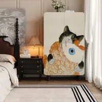 Armoire de Rangement Multifonctionnelle Grande Capacité Style Rétro Chinois, Sans Installation, Solide