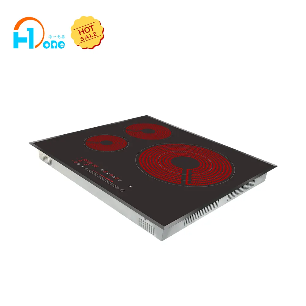 Vitro ceramic Glass Hob Cooking Appliance 3 Burner Built In Electric Ceramic Cooktop With Three Cooking Zones CE Approval