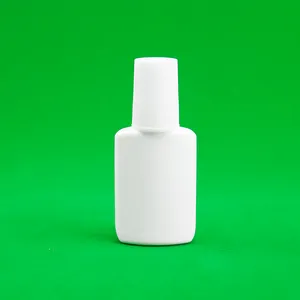 Botella de plástico HDPE con cepillo, botella mínima blanca y negra para esmalte de uñas, pegamento para pestañas, superpegamento para uso en botellas de cosméticos