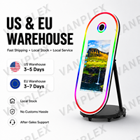Vente en gros de photomaton ovale Magic Mirror de 60 pouces avec écran tactile de 32 pouces, DSLR, LED RGB, impression instantanée, pour location de mariage et de fête