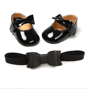 Nuevo Conjunto de 2 Piezas de Zapatos de Vestir Antideslizantes de Gamuza con Lazo para Niña y Diadema, Regalo para Fiesta de Cumpleaños de Bebé - Product Image 3