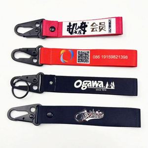 Llavero de tela con mosquetón, rojo, para llaves de avión y motocicletas, con etiqueta mecánica para llaves - Product Image 3