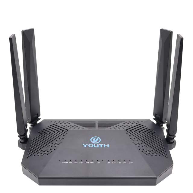 HZY-N6040XW XPON ONU GPON EPON Compatible 4GE+USB2.0+WIFI6 AX3000 Class B+ SC/UPC FTTH Optical Network Unit