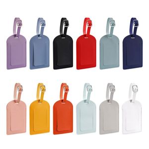 Custom Pu Leather Baggage Bag <b>Tag</b> Privacy Protection Luggage Travel <b>Name</b> <b>Tags</b> Backpack Label Suitcase Luggage <b>Tags</b> for Women Men - Product Image 2