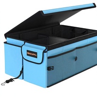Organisateur de coffre de voiture pliable avec couvercle en tissu Oxford, boîte de rangement pour SUV, camionnette, fourgonnette
