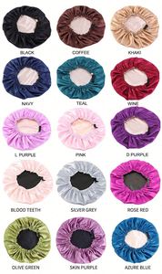 Bonnet de nuit en satin de soie réglable double couche pour femmes et hommes, idéal pour cheveux bouclés et tresses – Cadeaux promotionnels - Product Image 2