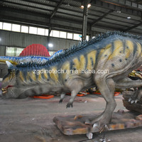 Tatil Köyleri veya Çocuklar İçin Gerçekçi Dinozor Robotu Olarak Kullanılabilen Büyük Animatronik Karnotaurus Modeli