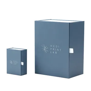 Caixa de presente de papel de embalagem de luxo com ld magnético personalizado, caixa de sapatos magnética aberta com logotipo de papelão rígido e aba de luxo