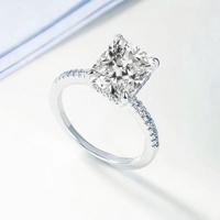 Bague de fiançailles et d'anniversaire pour femme en zircon cubique carré brillant de haute qualité, grand et éclatant