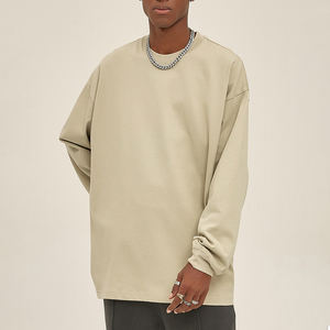 T-shirt à manches longues personnalisé en coton 100% de haute qualité, unisexe, surdimensionné, col rond, manches longues - Product Image 4