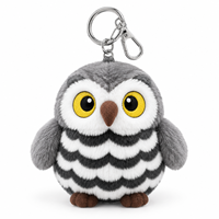 Porte-clés hibou en peluche 10 cm, figurine d'oiseau réaliste, jouet animal doux et mignon, breloque pour sac à dos et clés de voiture, cadeau pour enfants, pour machine à griffes