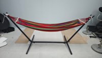 Hamac de camping avec capacité de 550 lb, tissu résistant, avec barres anti-roulement et sac de transport, pour le jardin, le camping, la plage et les voyages