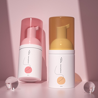 Bouteille de pompe moussante en plastique blanc PET bouteille de shampooing à cils 30ml 50ml 100ml cylindre pompe à mousse colorée Logo emballage d'eau