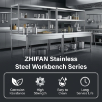 Wastafel Stainless Steel Satu Lubang Ukuran Dapat Disesuaikan, Kelas Makanan 304, Kekuatan Tinggi, Perak Brushed, untuk Pengolahan Makanan