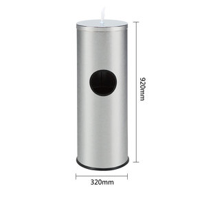 Stainless Steel Modern <strong>Toilet</strong> Floor Stand Wet <strong>Wipe</strong> <strong>Dispenser</strong> with Bin Door and Garbage Can Eco-Friendly Black/Metallic Color - Product Image 6