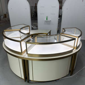 Vitrina de Exhibición de Joyería de Acero Inoxidable, Vidrio Transparente, Foco LED, Centro Comercial de Lujo, Tienda Minorista, Exhibición, Museo - Product Image 1