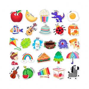 Aimants de réfrigérateur écologiques en plastique de forme irrégulière pour tout-petits/enfants, 26 objets mignons de A à Z, grand design moderne, jouets amusants pour réfrigérateur - Product Image 1