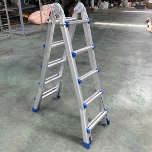 <span class=keywords><strong>Escalera</strong></span> gigante plegable de aluminio con función multiusos 4x5 especial uso doméstico con bisagra grande - Product Image 3