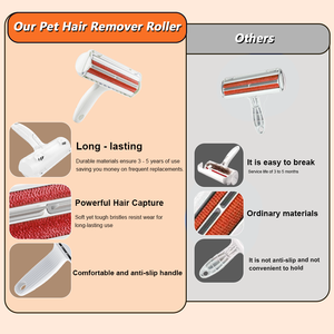 ルーミングヘアリムーバーローラー,ゴム製犬用ブラシ & 猫用リントローラー,環境にやさしい再利用可能 - Product Image 6