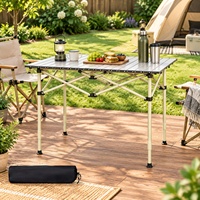 Table pliante portable d'extérieur, réglable en hauteur, robuste, directement de l'usine, pour le camping, les pique-niques, les barbecues, les marchés, les stands et l'utilisation en extérieur.
