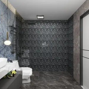 Kewent özelleştirilmiş tasarım Mix siyah kare mermer taş mozaik çini satılık