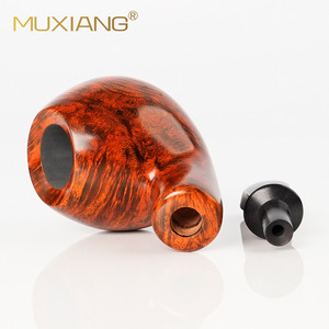 Muxiang Bent Briar Wood Tobacco Pipe 3mm Filter Handmade Vintage Style For Men - Product Image 4