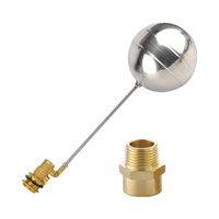 Vanne à boisseau sphérique à flotteur automatique en acier inoxydable de 1/2 pouces pour le contrôle du niveau du réservoir d'eau 1/2 \ "G femelle X 1/2 \" NPT adaptateur mâle pour piscine