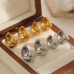 <b>Huggie</b> Earrings Stainless Steel Gold <b>Silver</b> Plated Minimalist Round Hoop Earrings For Women Fashion Jewelry TE60314 - Product Image 2