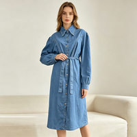 Robe à col OEM pour femme, robe évasée personnalisée pour l'été, tenue formelle modeste pour le travail, manches longues, grandes tailles pour femme