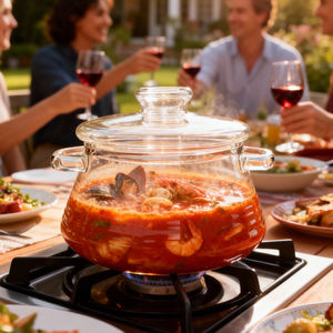 Olla de Cocina de Vidrio de Borosilicato de Alta Calidad Hecha <span class=keywords><strong>a</strong></span> Mano de 3000 oz (118.3 oz), Nuevo Diseño, para Reuniones al Aire Libre, Fiestas, Gran Capacidad - Product Image 1