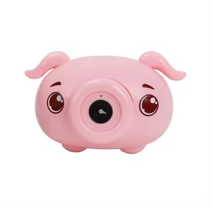 Verano al aire libre niños juguetes niños eléctrico plástico burbuja juguetes máquina automática de burbujas con música Rosa Piggy pistola de burbujas Juguetes - Product Image 1