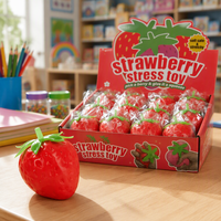 Jouet anti-stress fraise mignon, souple, extensible, à presser, jouet sensoriel, cadeau promotionnel de bureau