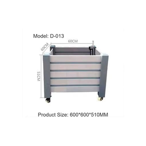 Fioriera Mobile in Lega di Alluminio con Ruote 600x600x510mm per Giardino e Patio - Product Image 1