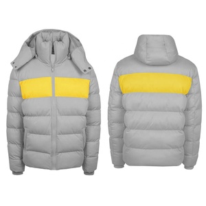 Chaqueta acolchada de dos tonos informal de gran tamaño para hombre, abrigo de invierno de burbujas acolchado transpirable con cremallera, diseño de ropa deportiva para exteriores - Product Image 4