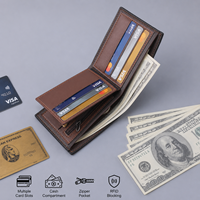 Portefeuille court en cuir PU de haute qualité pour hommes, porte-cartes de crédit, porte-monnaie